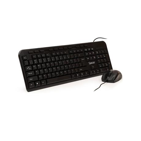 KIT Tastatura si Mouse Spacer SPDS-1691 cu fir, USB, tastatura multimedia „SPKB-169" + mouse optic „SPMO-M11", black, „SPDS-1691"