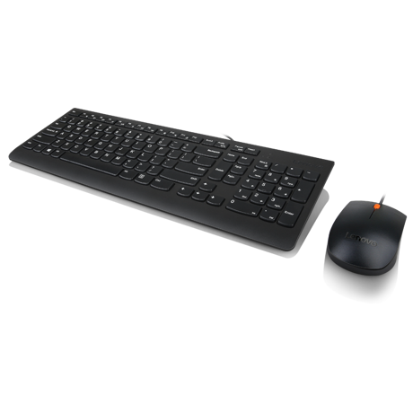 Lenovo 300 USB Combo Keyboard & Mouse, Senzor mouse: Optic, Rezolutie (dpi): 1600 dpi, Tipul conexiunii: USB, Lungime/Tip cablu: 1.80m, Culoare: Negru, Dimensiune: Mouse - 34 mm (1,33 inchi), tastatură - 20 mm x Mouse - 63 mm (2,44 inchi), tastatură - 424 mm x Mouse - 111 mm (4,37 inchi), tastatură