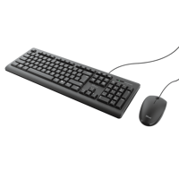 Kit tastatura + mouse Trust Primo, wired, negru