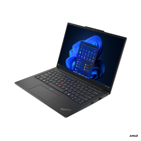 Laptop Lenovo ThinkPad E14 Gen 6 (AMD); 14" WUXGA (1920x1200) IPS 300nits Anti-glare, 45% NTSC; AMD Ryzen™ 7 7735HS (8C / 16T, 3.2 / 4.75GHz, 4MB L2 / 16MB L3); Video Integrated AMD Radeon™ 680M Graphics; RAM 1x 16GB SO-DIMM DDR5-4800; 512GB SSD M.2 2242 PCIe® 4.0x4 NVMe® Opal 2.0, Optical: no ODD