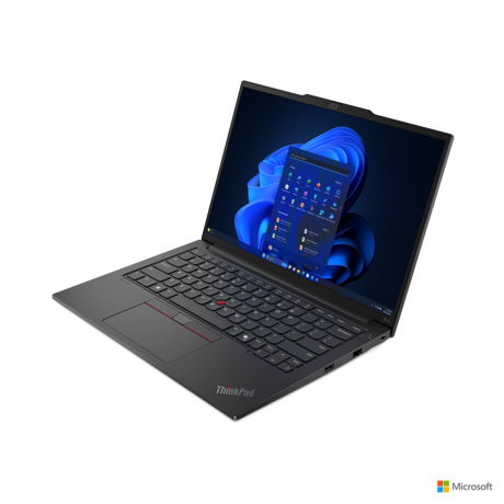 Laptop Lenovo ThinkPad E14 Gen 6 (Intel); 14" WUXGA (1920x1200) IPS 300nits Anti-glare, 45% NTSC; Intel® Core™ Ultra 7 155H, 16C (6P + 8E + 2LPE) / 22T, Max Turbo up to 4.8GHz, 24MB; Video Integrated Intel® Arc™ Graphics Functions as Intel Graphics; RAM 1x 16GB SO-DIMM DDR5-5600; 512GB SSD M.2 2242