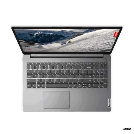 Laptop Lenovo IdeaPad 1 15AMN7 cu procesor AMD Ryzen™ 5 7520U pana la 4.30 GHz, 15.6", Full HD, 16GB, 512GB SSD, AMD Radeon™ 610M, No OS, Cloud Grey