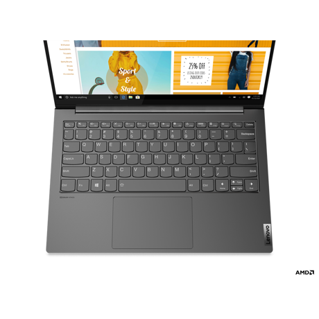 Laptop Lenovo 13.3'' Yoga Slim 7 13ACN5, QHD IPS, Procesor AMD Ryzen™ 5 5600U (16M Cache, up to 4.2 GHz), 8GB DDR4X, 512GB SSD, Radeon, Win 10 Home, Light Silver