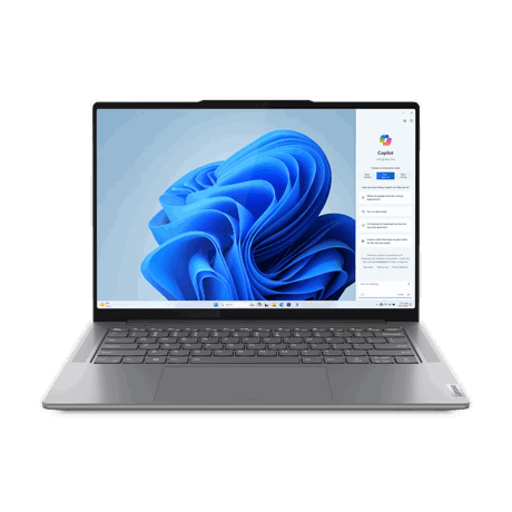 Laptop Lenovo Yoga Pro 7 14IMH9, 14.5" 3K (3072x1920) IPS 400nits Glossy / Anti-fingerprint, 100% P3, 100% sRGB, 120Hz, Eyesafe, Dolby Vision, Glass, Touch, TCON, Intel Core Ultra 9 185H, 16C (6P + 8E + 2LPE) / 22T, Max Turbo up to 5.1GHz, 24MB, video NVIDIA GeForce RTX 4060 8GB GDDR6, RAM 32GB