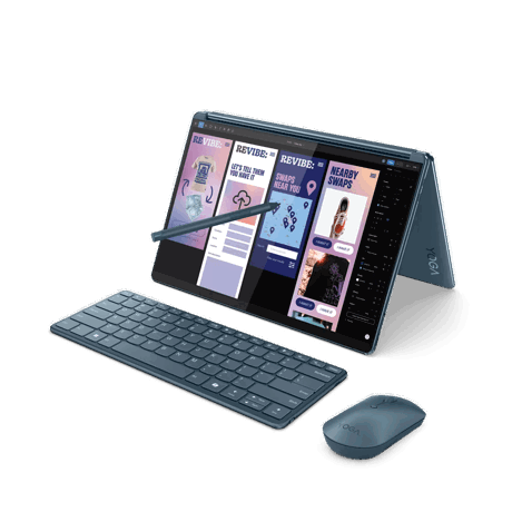 Laptop Lenovo Yoga Book 9 13IMU9, 2x 13.3" 2.8K (2880x1800) OLED 400nits Glossy / Anti-fingerprint, 100% DCI-P3, 60Hz, Eyesafe®, Dolby® Vision™, DisplayHDR™ True Black 500, Glass, Touch, OGM, 10-point Multi-touch, Intel® Core™ Ultra 7 155U, 12C (2P + 8E + 2LPE) / 14T, Max Turbo up to 4.8GHz, 12MB