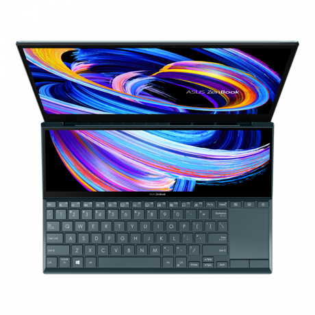 Laptop ASUS ZenBook DUO UX482EA-HY222R, 14.0-inch, TouchScreen, FHD (1920 x 1080), Intel® Core™ i7-1165G7 Processor 2.8 GHz (12M Cache, up to 4.7 GHz, 4 cores), 16GB, 1TB SSD, Intel Iris Xᵉ Graphics, Windows 10 Pro, Celestial Blue