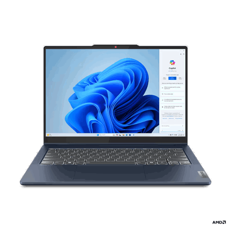 Laptop Lenovo IdeaPad 5 2-in-1 14AHP9, 14" WUXGA (1920x1200) IPS 300nits Glossy, 45% NTSC, 60Hz, TÜV Low Blue Light, Glass, Touch, AMD Ryzen™ 5 8645HS (6C / 12T, 4.3 / 5.0GHz, 6MB L2 / 16MB L3), video Integrated AMD Radeon™ 760M Graphics, RAM 16GB Soldered LPDDR5x-6400, Memory soldered to