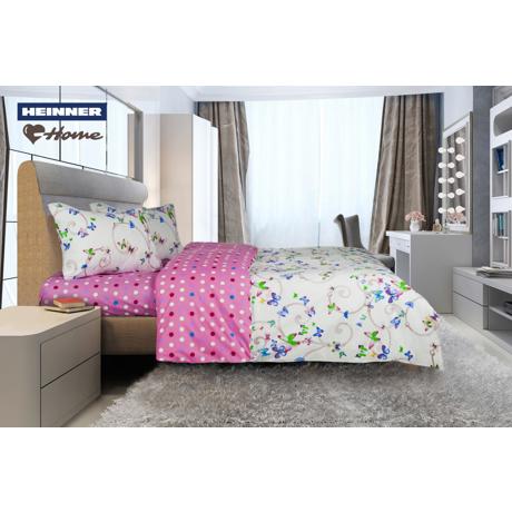 Lenjerie Heinner King Size bumbac 4 piese, 144TC, Butterfly