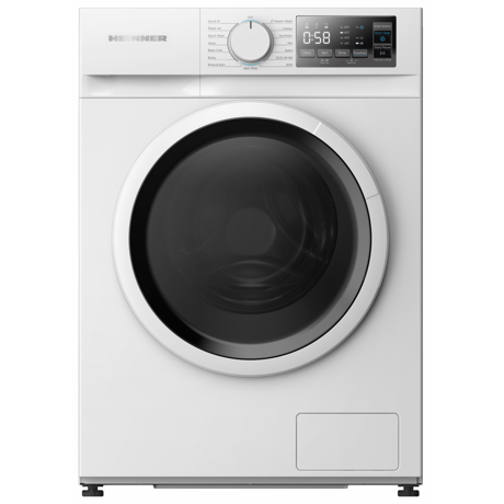 Masina de spalat rufe Slim Heinner HWM-M814IVSMNA+++, 8Kg, 1400RPM, Clasa A, Inverter, 15 programe, Display digital, Rapid 15, Steam, Add+, ChildLock, Adancime 48 cm, Alb