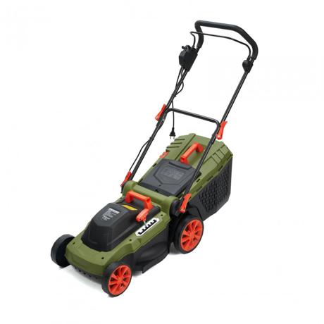 Masina de tuns gazonul AMGE021, putere 1600 W, 3500 rpm, latime taiere 36 cm, inaltime taiere 25 - 75 mm, sac colector 45 l, Verde-Negru