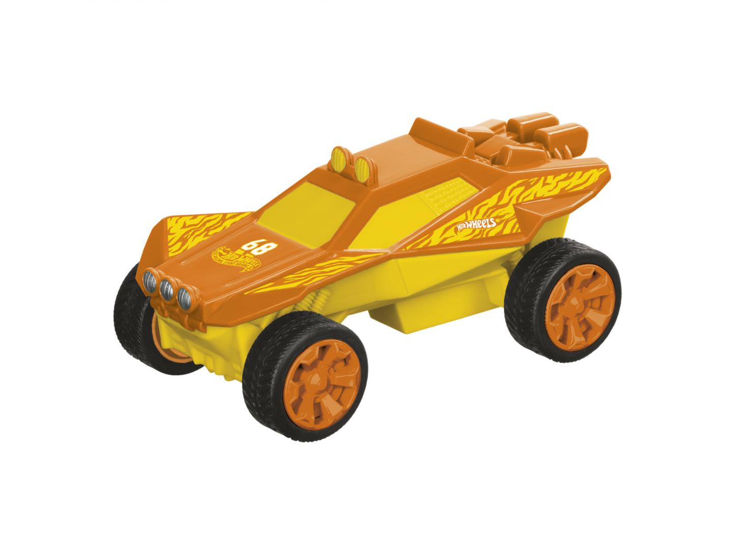 Masinuta Hot Wheels Mondo MDHW512261 PullBack, Portocaliu/Sandivoire