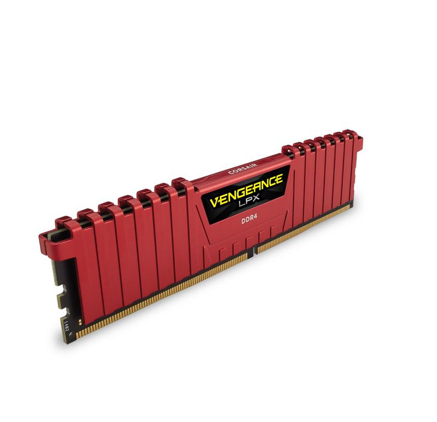 Memorie RAM Corsair Vengeance LPX Red, DIMM, DDR4, 8GB, CL16, 2400MHz