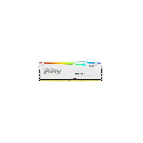 Memorie RAM Kingston, DIMM, DDR5, 64GB, 5600MHz, CL36, 1.35V, FURY Beast White, RGB, Kit of 2