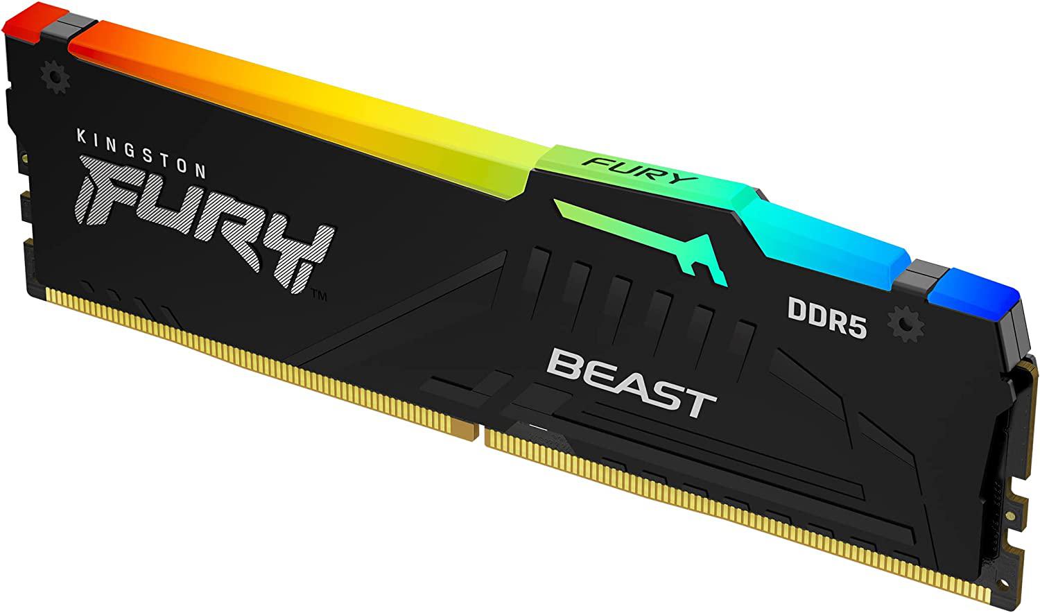 Memorie RAM Kingston, DIMM, DDR5, 8GB, 6000MHz, CL36, 1.35V, FURY Beast, RGB