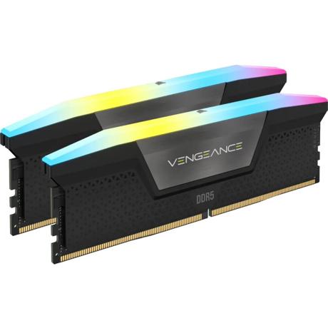 Memorie RAM CORSAIR VENGEANCE RGB 32 GB (2x16) DDR5, 6000 MHZ, CL36, 1.4V, XMP 3.0 BLACK