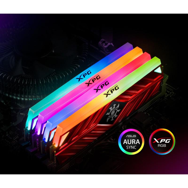 Memorie RAM Adata XPG Spectrix D41 Tungsten Grey RGB, DIMM, DDR4, 8GB, CL18, 3600MHz