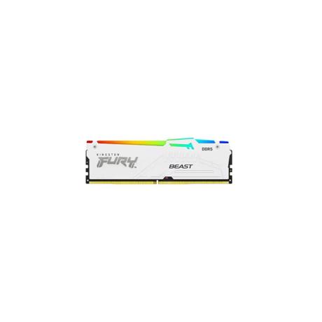 Memorie RAM Kingston, DIMM, DDR5, 32GB, 6000MHz, CL36, 1.35V, FURY Beast White, RGB, Kit of 2