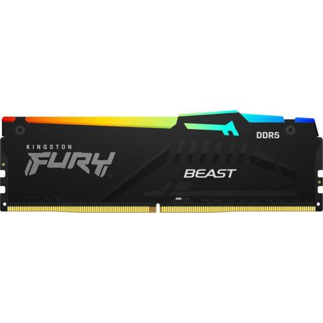 Memorie RAM Kingston FURY Beast RGB, DIMM, 16GB DDR5, CL40, 6000MHz