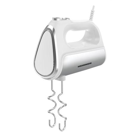 Mixer de mana Heinner HM-DC800WH, 800 W, Motor DC, 6 Viteze + Turbo, Alb + Inox