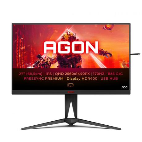 MONITOR AOC AG275QX/EU 27 inch, Panel Type: IPS, Backlight: WLED ,Resolution: 2560x1440, Aspect Ratio: 16:9, Refresh Rate:170Hz, Responsetime GtG: 1ms, Contrast (static): 1000:1, Contrast (dynamic): 80M:1,Viewing angle: 178º(R/L), 178º(U/D), Colours: 1.07B, Adjustability:Tilt: -5/23, Height Adjust