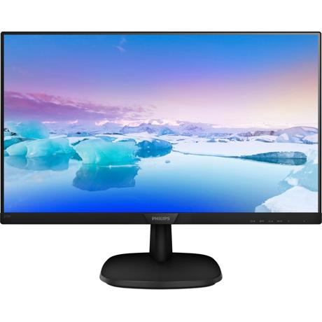 Monitor 27" PHILIPS 273V7QJAB, FHD 1920*1080, IPS, 16:9, 75 hz, WLED, 4 ms, 250 cd/m2, 178/178, 10M:1/ 1000:1, Flicker-free, Low blue mode, Anti-Glare, 3H, Haze 25%, HDMI, VGA, DP, PC audio-in, Headphone out, boxe 2*2W, VESA 100x100, Kensington lock, cabluri D-sub/ audio incluse, culoare negru