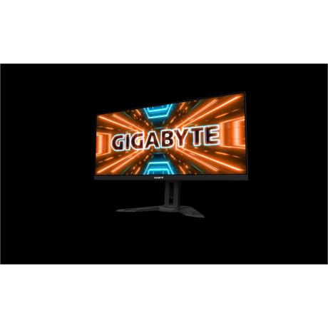 Monitor Gaming Gigabyte M34WQ 34", ips, 3440 x 1440 (WQHD), Non-glare, Brightness, 400 cd/m2 (TYP), Contrast Ratio:1000:1, Viewing Angle: 178° (H)/178°(V), Display Colors: 8 bits, Response Time: 1ms (MPRT), Refresh Rate: 144Hz, Flicker-free, HBR3, interfata: 2 x HDMI, 1 x Display port, 1 x USB-C