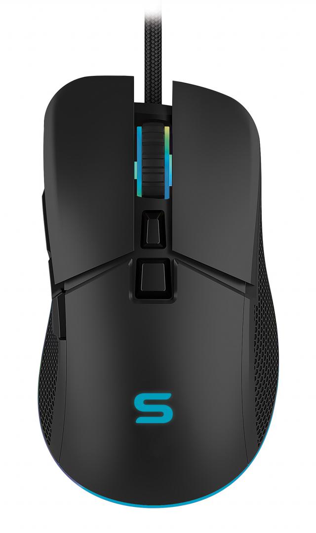 Mouse gaming Serioux Kayel, Senzor Sunplus 199, 800-6400 DPI, switch HUANO, pana la 20 milioane de click-uri, 7 Butoane, 6 moduri de iluminare RGB, cablu USB 1.5M, plug and play, compatibil cu Windows 2000/XP/9X/VISTA/7/8/10