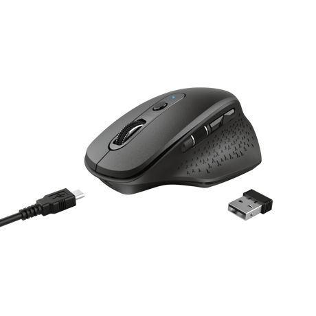 Mouse Trust Ozaa, Rechargeable Wireless, negru