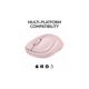 Mouse Logitech MK240 Silent Wireless, optic, interfata Bluetooth, rezolutie 1000 DPI, rose