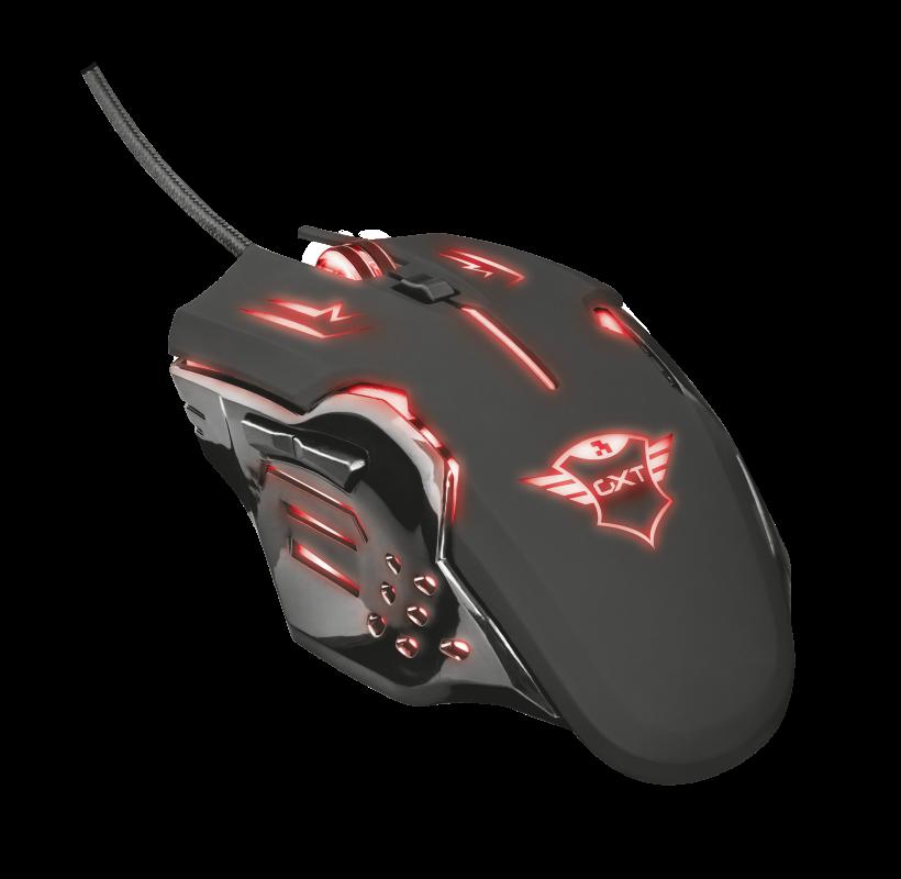 Mouse Trust GXT 108 Rava, Illuminated Gaming, negru