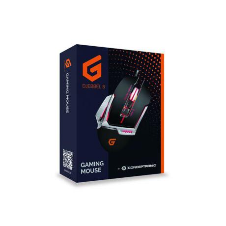 Conceptronic DJEBBEL02B 8D Gaming USB Mouse, 4000 DPI, 77 x 130 x 48 mm