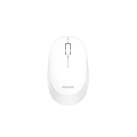 Mouse Philips SPK7307WL, wireless, 2.4GHz, optic, 3 butoane, 1600 DPI, silent, ambidextru, alb