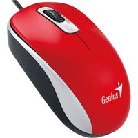 Mouse Genius cu fir, optic, DX110, 1200dpi, rosu, plug and play, USB