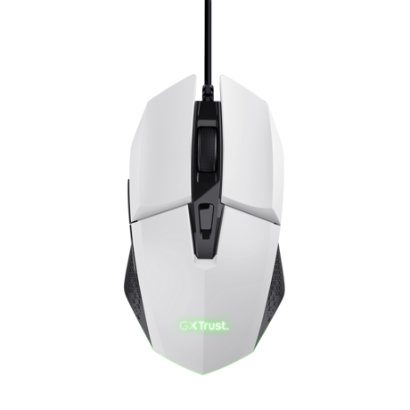 Mouse Trust GXT110W Felox cu fir, rezolutie maxima 6400 DPI, alb