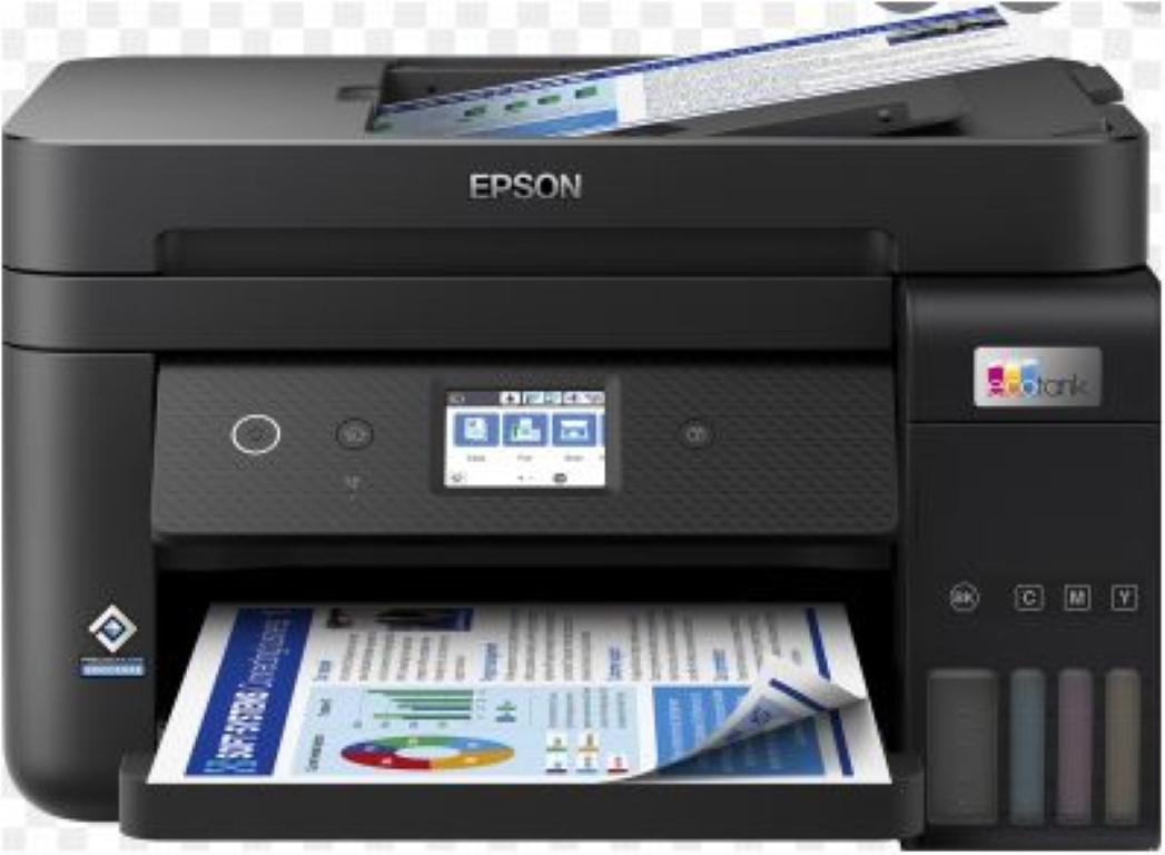 Multifunctional inkjet color Epson EcoTank CISS L6290, dimensiune A4 (Printare,Copiere, Scanare, Fax), printare borderless, viteza 33ppm alb-negru, 20ppm color, rezolutie 4800x1200 dpi, alimentare hartie 250 coli,ADF 30 coli, duplex automat ,scanner CIS rezolutie 1200x2400, display: Color