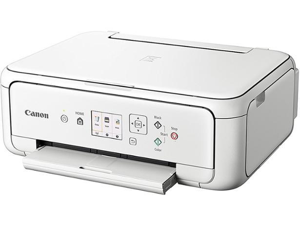 Multifunctional inkjet color Canon Pixma TS5151 white, dimensiune A4 (Printare, Copiere, Scanare), viteza 13ipm alb-negru, 6.8ipm color, rezolutie 4800x1200 dpi, alimentare hartie 100 coli, imprimare fara margini, scanner cu suport plat CIS, rezolutie scanare 1200 x 2400 dpi, viteza scanare A4 14