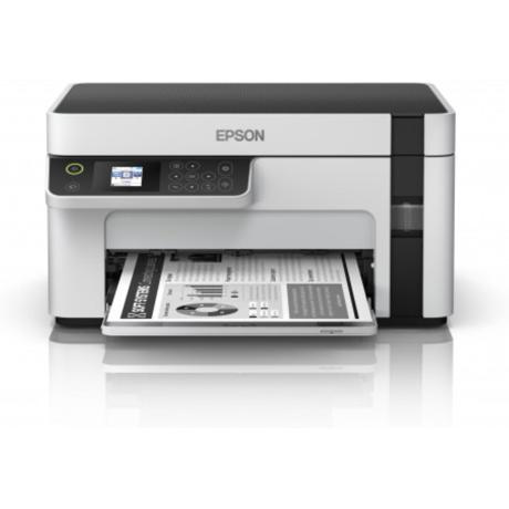 Multifunctional inkjet mono CISS Epson M2120, dimensiune A4 (Printare, Copiere, Scanare), viteza 32ppm alb-negru, rezolutie 1440x720 dpi, alimentare hartie 150 coli, scanner CIS rezolutie 1200x2400 dpi,viteza 12 sec, display 3.7cm, interfata: USB 2.0, wifi, wifi Direct, consumabile: (recipient