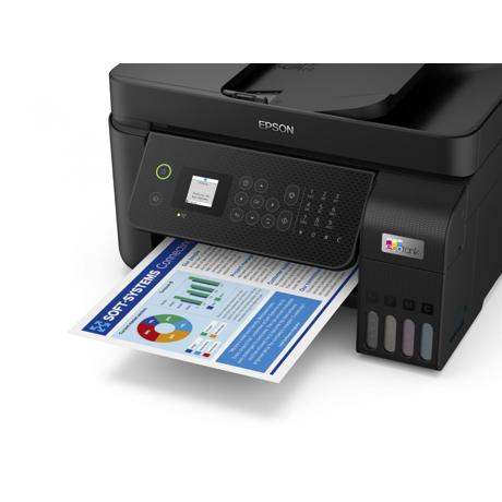 Multifunctional inkjet color Epson EcoTank CISS L5290, dimensiune A4 (Printare,Copiere, Scanare, Fax), printare borderless, viteza 33ppm alb-negru, 15ppm color, rezolutie 5760 x 1440 dpi, alimentare hartie 100 coli, ADF 30 coli ,scanner CIS, rezolutie 1200 x 2400 dpi, interfata: USB, retea, WIFI