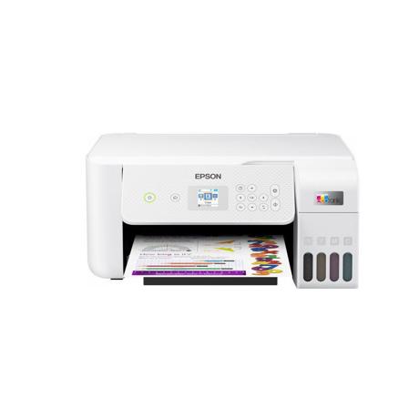 Multifunctional inkjet color Epson EcoTank CISS L3266,culoare alb, dimensiune A4 (Printare,Copiere, Scanare), printare borderless, viteza 33ppm alb- negru, 15ppm color, rezolutie 5760x1440 dpi, alimentare hartie 100 coli, scanner CIS rezolutie 1.200  x 2.400 DPI, interfata: USB ,WI-FI, display 3,7