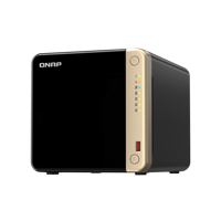 NAS QNAP 464 4-Bay, CPU Intel® Celeron® N5105/N5095 4-core/4-thread Processor, RAM 8 GB DDR4 (onboard, not expandable), HDD 4 x 2.5"/3.5" SATA 6Gbps + 2 x M.2 2280 PCIe Gen 3 x1 SSD slots (neincluse), LAN: 2 x 2.5GbE (optional 10GbE expansion via a PCIe card),  USB3.2 Gen2: 2 x Type-A USB2.0: 2