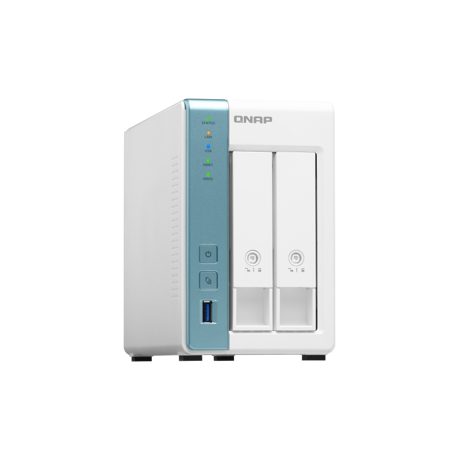 NAS QNAP 231P3 2-Bay, CPU Annapurna Labs Alpine AL-314 1.7GHz Quad Core, 4GB DDR3L SODIMM (max. 8GB), 2.5/3.5 SATA 6Gbps HDD (neincluse), 1x2.5GbE + 1xGbE LAN 3xUSB3.2, tower, adaptor alimentare, garantie 2 ani