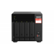 NAS QNAP 473A 4-Bay, CPU AMD Ryzen V1000 series V1500B 4C/8T 2.2 GHz, RAM 8GB (1x 8GB) DDR4 (2 x SODIMM slots, max. 64GB total, optional ECC RAM support), 2.5/3.5 SAS 12Gbps, SAS/SATA 6Gbps HDD (neincluse), LAN: 2 x 2.5GbE, optional 10GbE expansion via a PCIe card, USD3.2 Gen2: 3x Type-A USD3.2