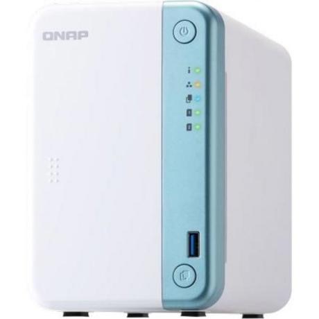 NAS QNAP 251D 2-Bay, CPU Intel Celeron J4025 2.0GHz Dual Core (up to 2.90 GHz), RAM 2GB DDR4 SODIMM (1 x 2GB), max. 8GB (2 DIMMs), 2.5/3.5 SATA 6Gb/s, 3Gb/s HDD (neincluse), LAN: 1 GigaLan (with 1 PCIe slot, up to 3 Gigabit LAN ports or 5GbE/ 10GbE), USB 3.1: Optional via PCIe USB3.0: 2 USB2.0: 3