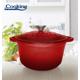 SEMIOALA FONTA EMAILATA+CAPAC 28X13 CM, 6L, RED LINE, COOKING BY HEINNER