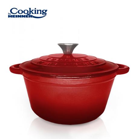 SEMIOALA FONTA+CAPAC 24x11.5CM,4L, RED LINE, COOKING BY HEINNER