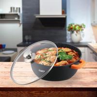 SEMIOALA ALUMINIU TURNAT +CAPAC,  28 CM X 12.5 CM , 6.5 L, DARK LINE, COOKING  BY HEINNER