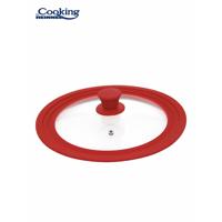 CAPAC STICLA CU MARGINE DIN SILICON AJUSTABILA PE 3 DIMENSIUNI 16/18/20 CM, ROSU, COOKING BY HEINNER