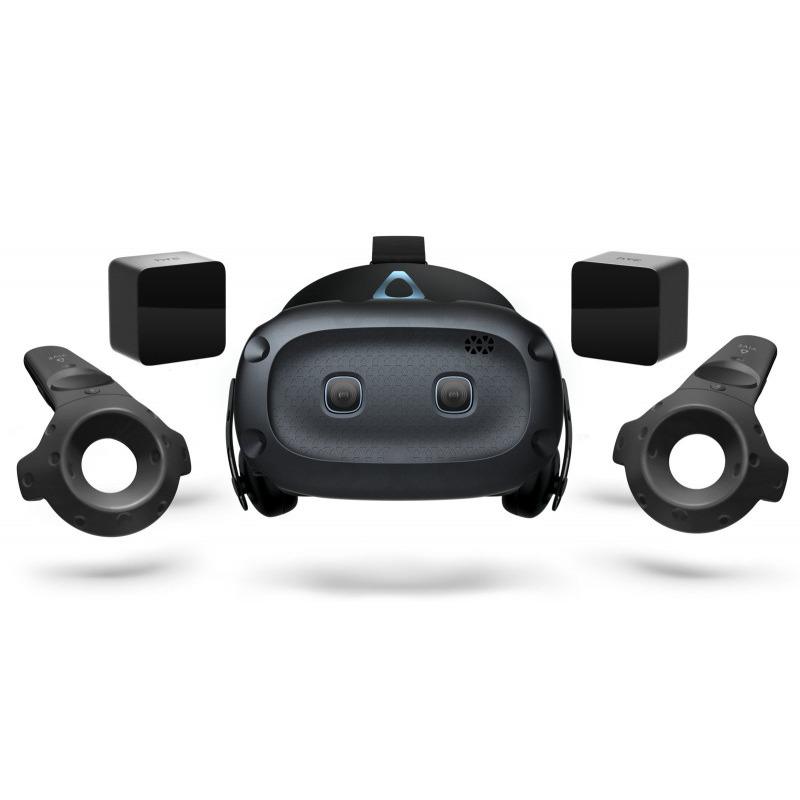 HTC Cosmos Elite Virtual Reality Headset (Kit), 99HRT002-00; Display: 1440 x 1700 pixels per eye (2880 x 1700 pixels combined); Screen size (inches): 3.4"; contents: 2 x VIVE Base Station 1.0, Cosmos Elite headset, 2 x VIVE Controller  (with lanyard).