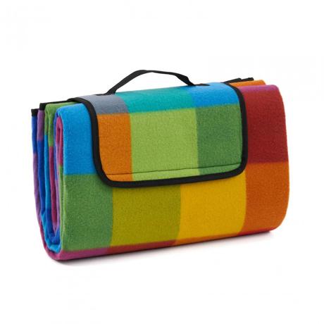 Patura picnic fleece cu maner 130x150 cm Happy HR-PICBLK-150, Multicolor