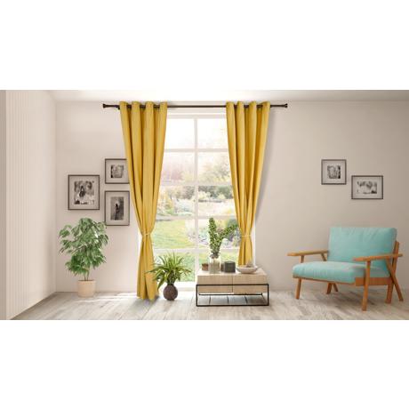 Set 2 draperii catifea 140x270 cm - Galbene